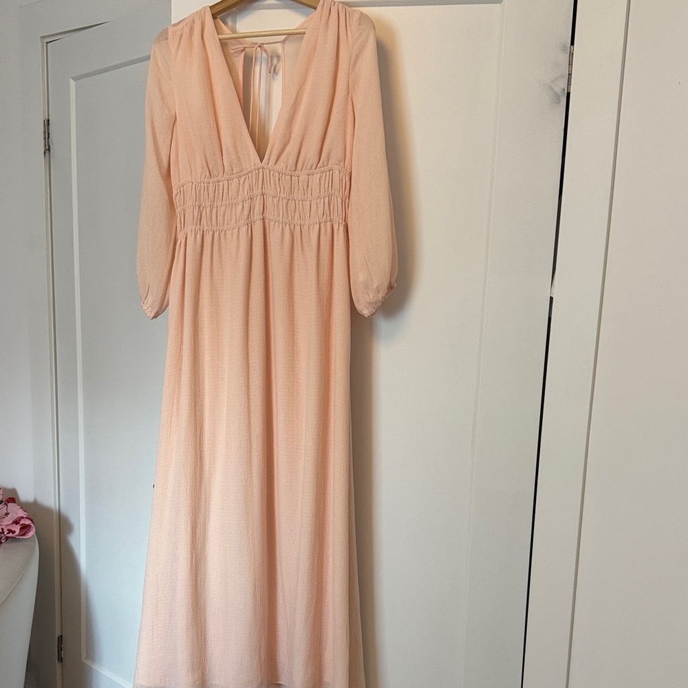 H&M Soft Peach Long Sleeve Dress